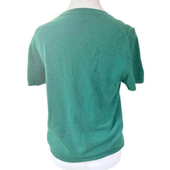 Quince Mongolian Cashmere Tee Womens M Everglade Green Quiet Luxury Holiday Cozy - Picture 6 of 11
